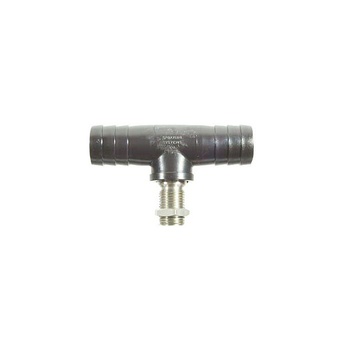 TeeJet 1" Celcan Hose Barb, Stainless Steel Threaded Tee Nozzle Body