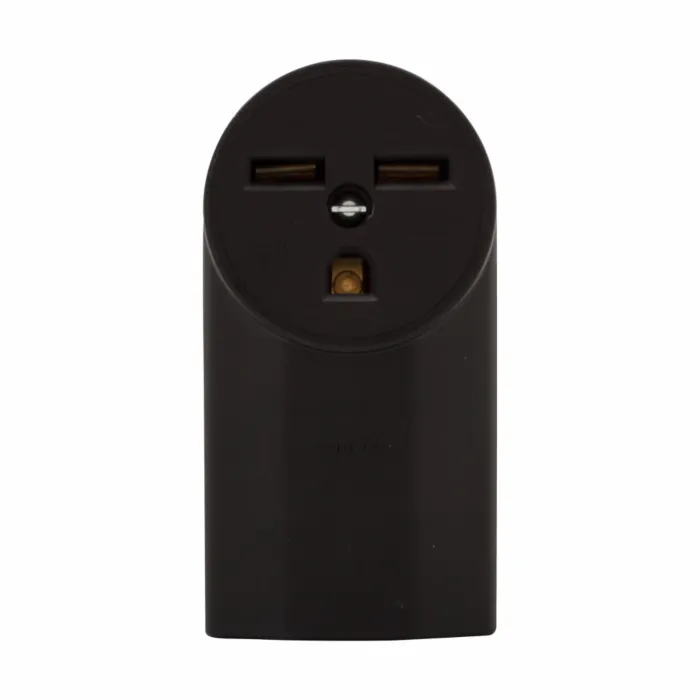 Eaton power device receptacle, #12 - 4 AWG, 30A, Surface, 250V, Back, Black, NEMA 6-30R, Two-pole, Three-wire, Two-pole, three-wire, grounding, Screw, Glass-filled nylon, Power, Used with S42