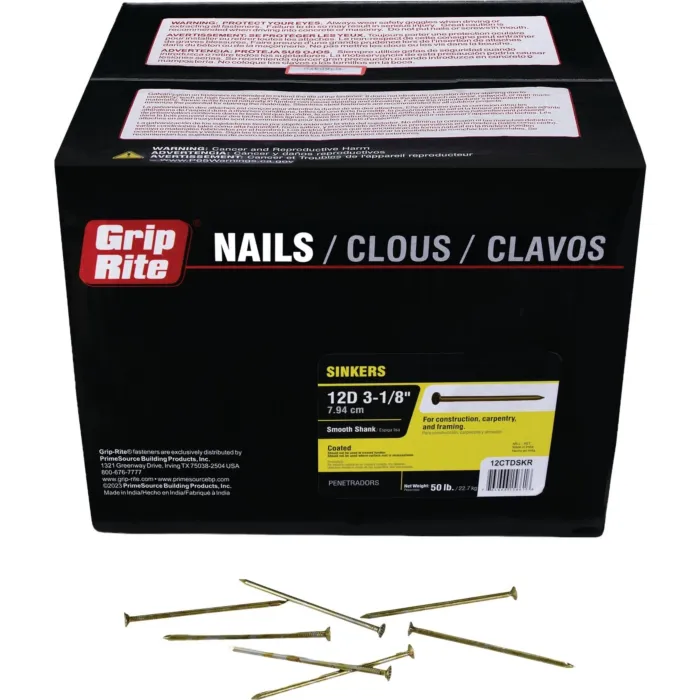 Grip-Rite 3-1/4 In. 12d x 11.5 ga Vinyl Coated Steel Sinker Nail (50 Lb.)