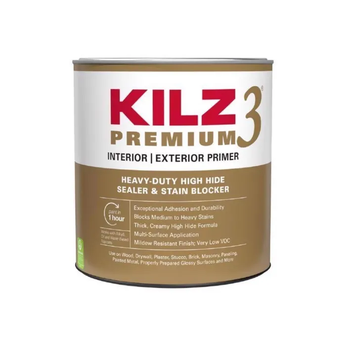 Kilz 3 Premium Water-Based Stain-Blocking Primer (Flat - White) 1 qt.