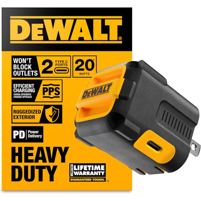 DEWALT NeverBlock 2-Port Type C Charger