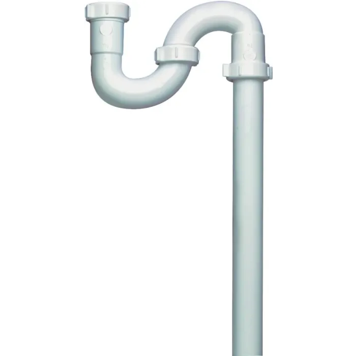 Plumb Pak PP66-3W S-Trap, 1-1/2 in, Slip, Plastic, White