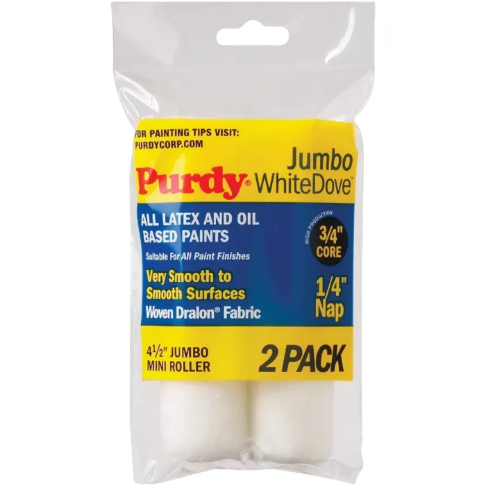Purdy White Dove Jumbo Mini Woven Fabric Roller Cover (2pk) 4-1/2 in. x 1/4 in. Nap
