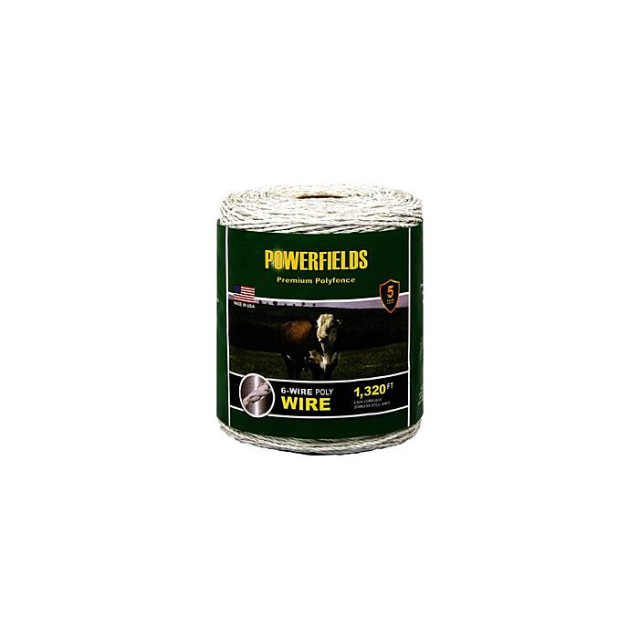 Powerfields 1320 ft Length White 6-Wire Polywire
