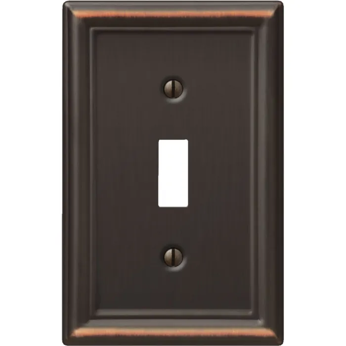 Amerelle Chelsea 1-Gang Steel Toggle Opening Wall Plate (Aged Bronze)