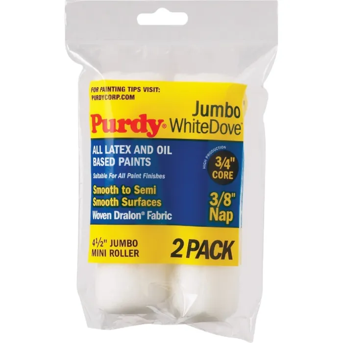 Purdy White Dove 4-1/2 in. x 3/8 in. Nap Jumbo Mini Woven Fabric Roller Cover (2 pk)