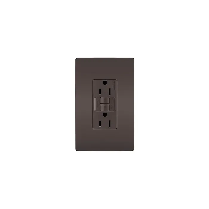 Pass & Seymour radiant® 15A Duplex Self-Test GFCI Receptacles with SafeLock® Protection, Brown