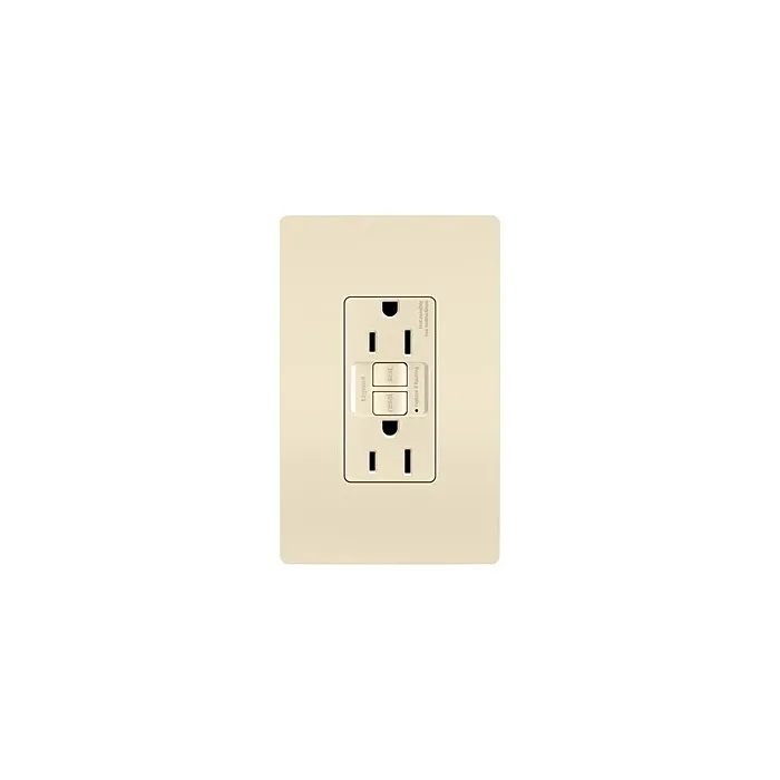 Pass & Seymour radiant® 15A Duplex Self-Test GFCI Receptacles with SafeLock® Protection, Light Almond
