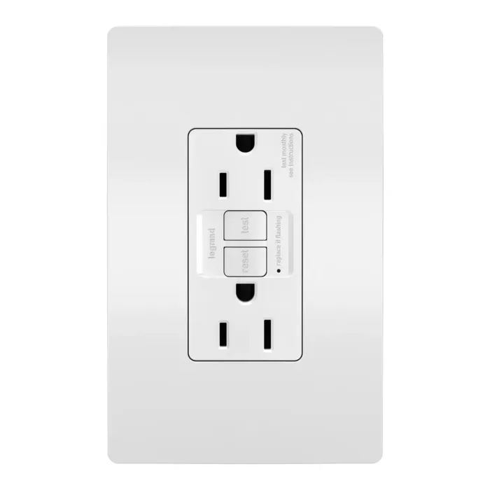 Pass & Seymour radiant® Tamper-Resistant 15A Duplex Self-Test GFCI Receptacles with SafeLock® Protection, White