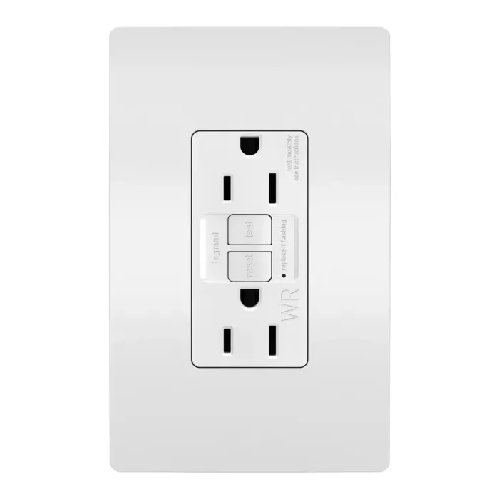 Pass & Seymour radiant® Tamper-Resistant Weather-Resistant 15A Duplex Self-Test GFCI Receptacles with SafeLock® Protection, White