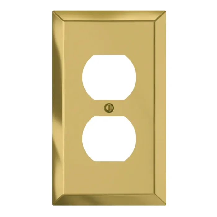 Amerelle 1-Gang Steel Duplex Opening Wall Plate (Polished Brass)