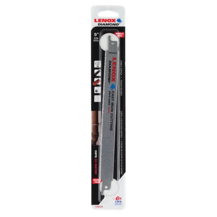 Lenox LENOX Reciprocating Saw Blade, Double-Tang, Diamond Grit, 9-Inch