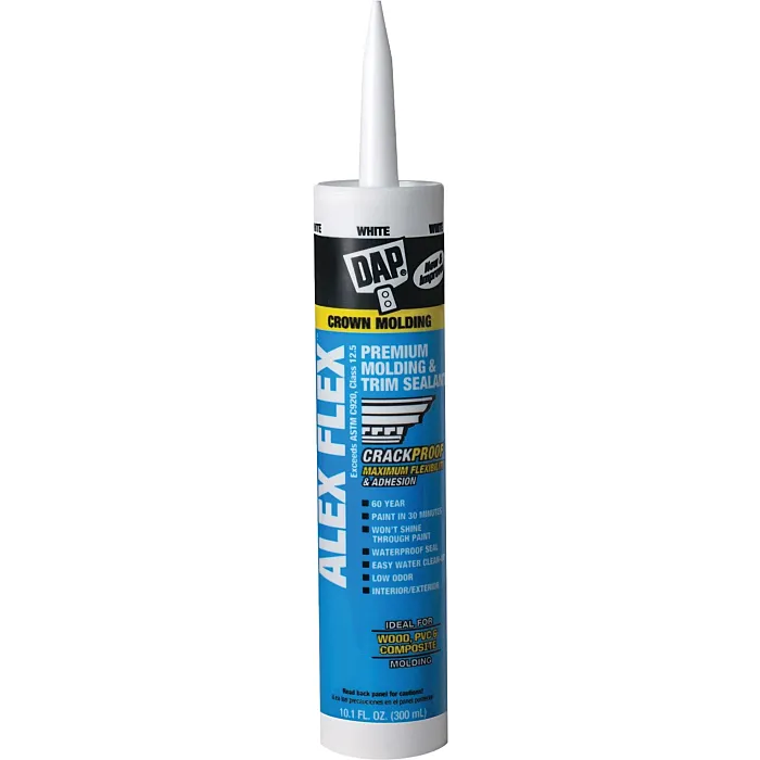 DAP Alex Flex Premium Molding & Trim Acrylic Latex Siliconized Sealant (White) 10.1 oz