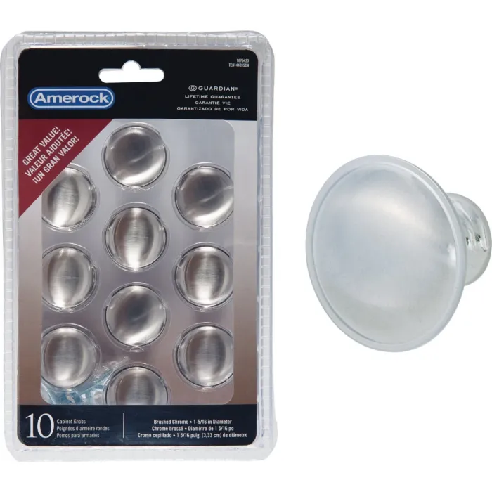 Amerock Everyday Heritage Round Brushed Chrome Cabinet Knob (10-Pack)