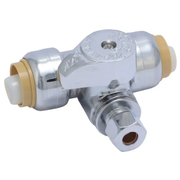 Boshart Industries SharkBite 24983A Tee Stop, 1/2 x 1/2 x 1/4 in Connection, PTC x Compression, 200 psi Pressure, Brass Body