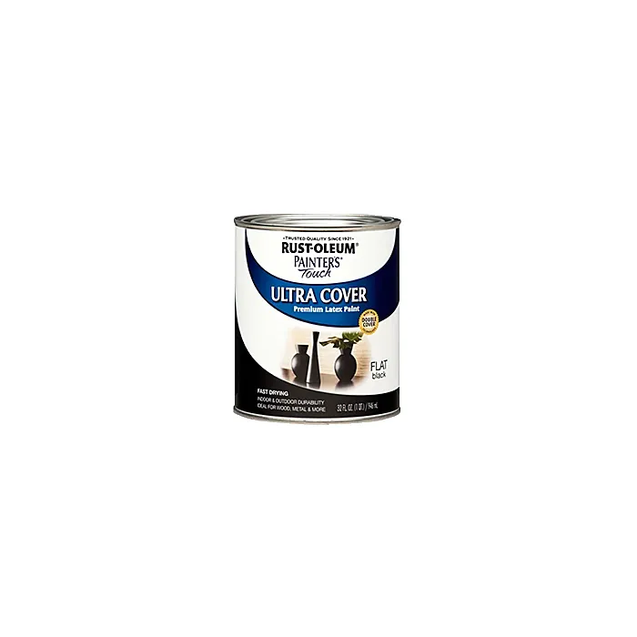 Rust-Oleum Painter's® Touch Ultra Cover - Multi-Purpose Brush-On - Quart - Gloss Flat Black
