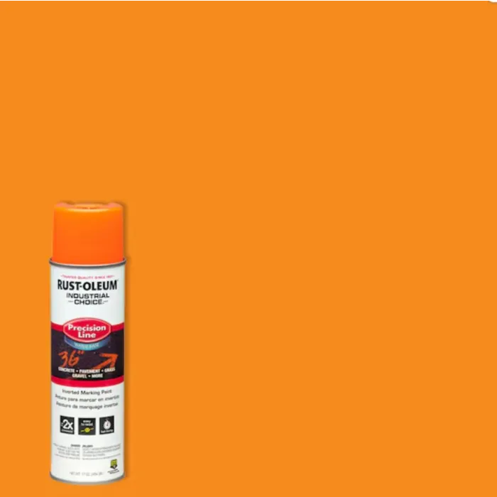 Rust-Oleum Industrial Choice M1800 System Water-Based Precision Line Marking Paint (Fluorescent Orange) 17 oz