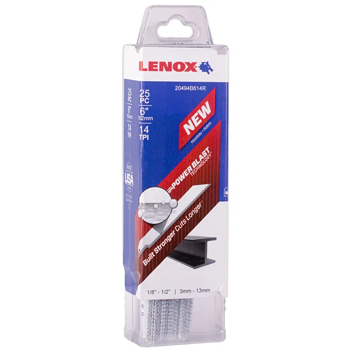 Lenox LENOX Reciprocating Saw Blades, Metal Cutting, 6-Inch, 18 Tpi, 25-Pack ( B614R)