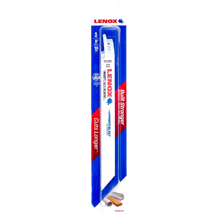 Lenox LENOX MULTIWOLF WAVE EDGE Reciprocating Saw Blades 10 TPI 203 x 19 x 1.3 mm 5/PK