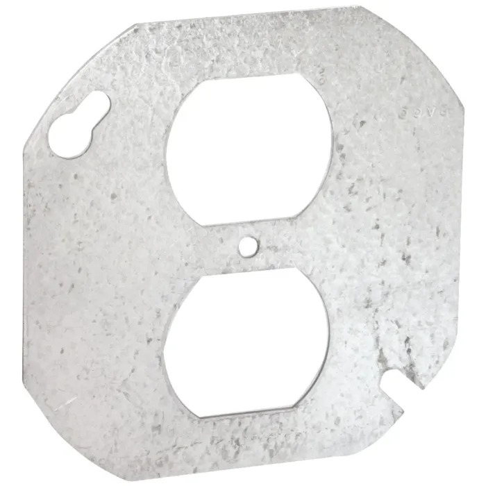 Southwire Galvanized 2-Gang Steel Octagonal Duplex Cover (Silver)