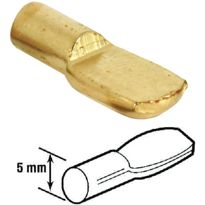 Prime-Line 5mm Brass Metal Shelf Support Peg (8-Count)