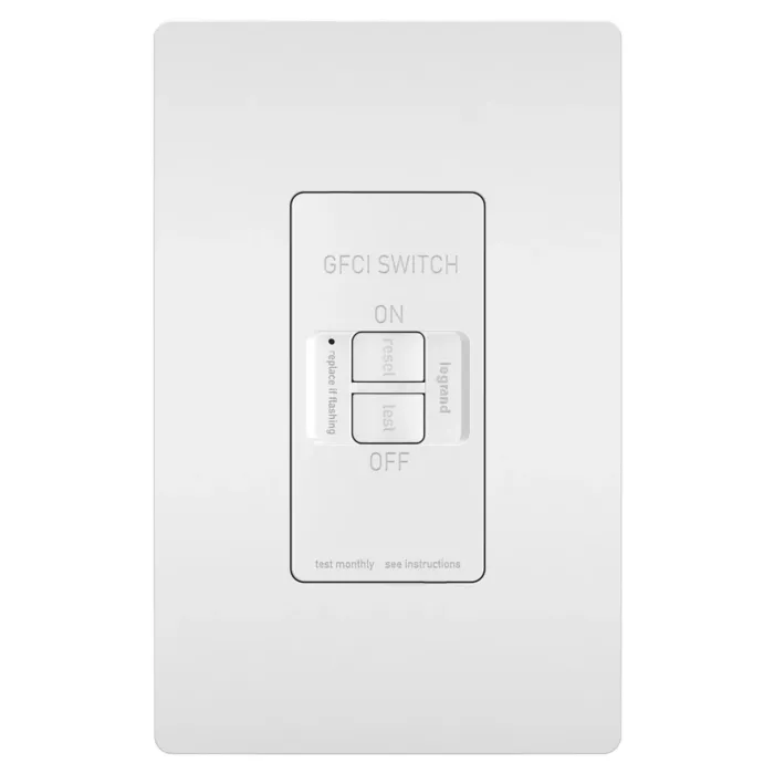 Pass & Seymour radiant® Dead Front 20A Duplex Self-Test GFCI Receptacles with SafeLock® Protection, White