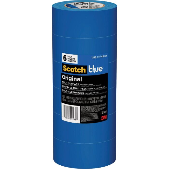 3M ScotchBlue Original Painter's Tape (Blue - 6 Rolls) 1.88 in. x 60 yd