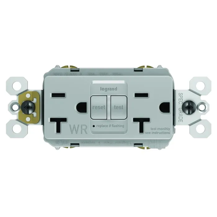 Pass & Seymour radiant® Tamper-Resistant Weather-Resistant 20A Duplex Self-Test GFCI Receptacles with SafeLock® Protection, White
