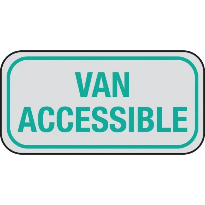 HY-KO Hy-Ko HW-54 Parking Sign, Rectangular, VAN ACCESSIBLE, Gray Legend, White Background, Aluminum