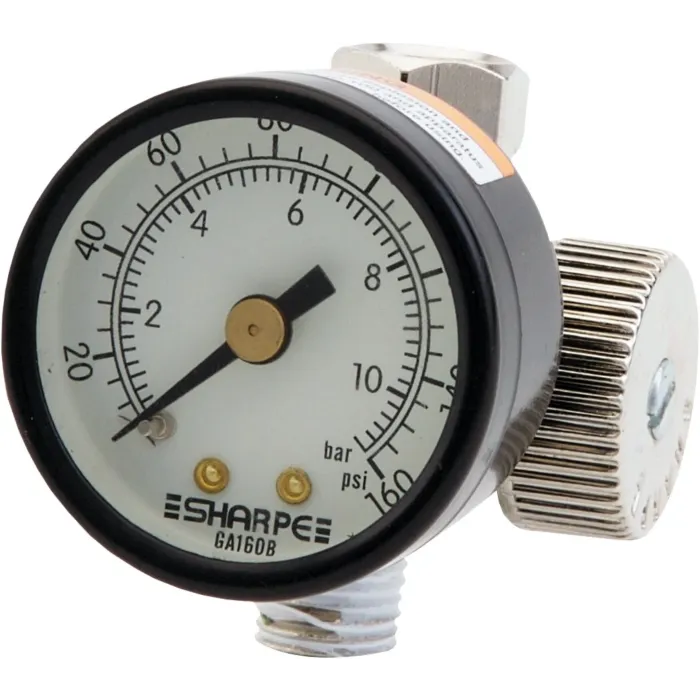 SHARPEE® 1/4 in NPSM Air Adjusting Valve with Gauge