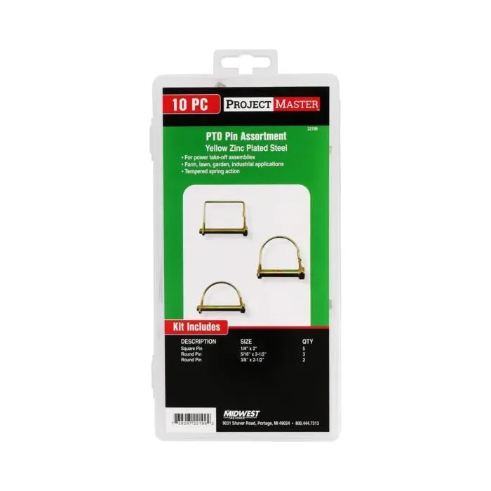 Midwest Fastener Square & Round PTO Pin Kit 10pc