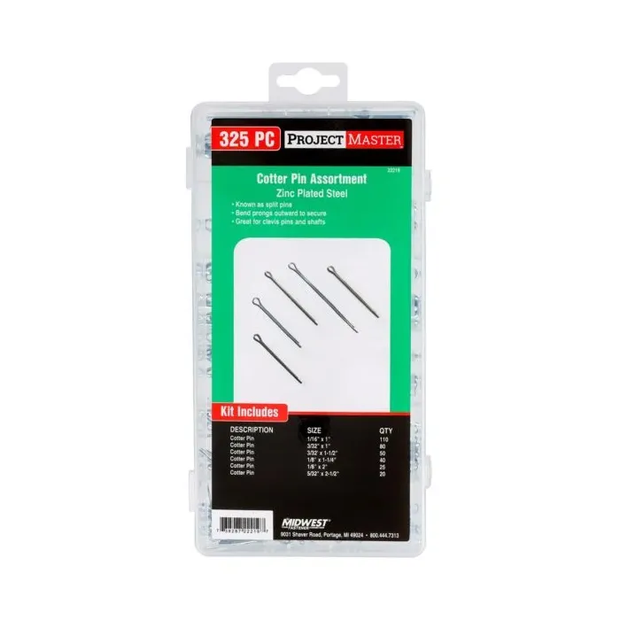 Midwest Fastener Assorted Cotter Pin Kit 325pc Zn