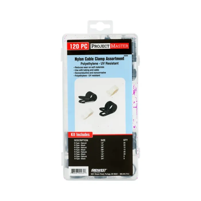 Midwest Fastener Nyl Cable Clamp Kit 120e Bl & Wh