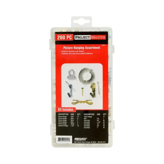 Midwest Fastener Assrt Picture Hanging Kit 260pc