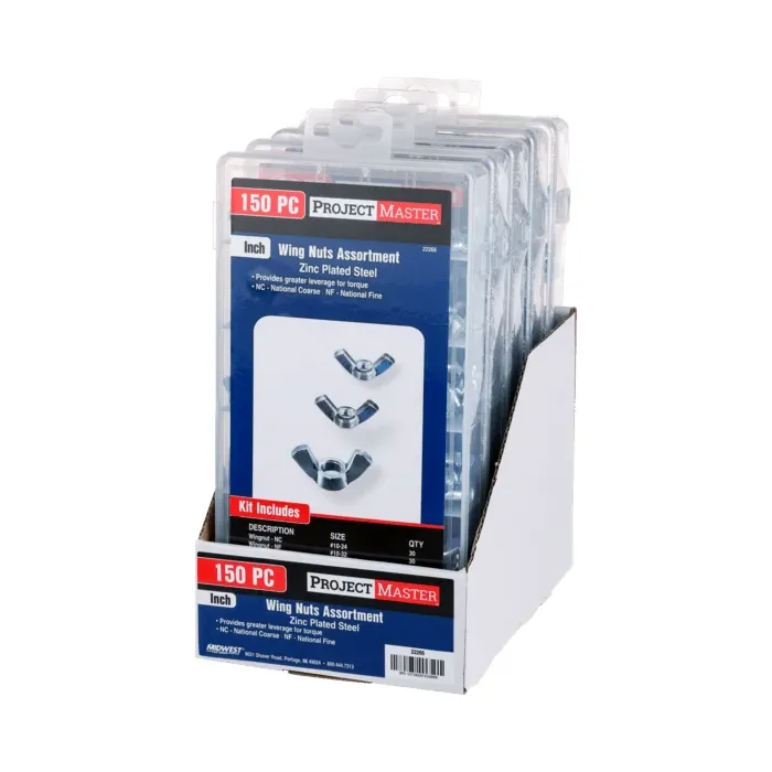Inch Wing Nut Kit 150pc Zn