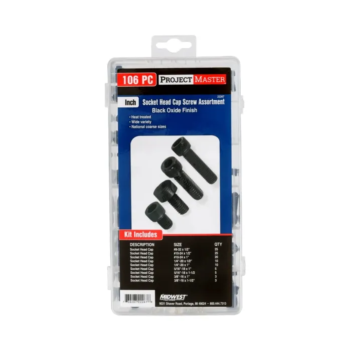 Midwest Fastener ProjectMaster Inch Socket Head Cap Screw 106pc Kit