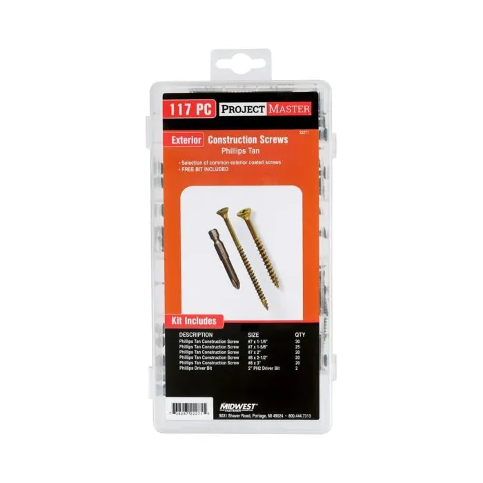 Midwest Fastener ProjectMaster Exterior Construction Screws 117pc Kit