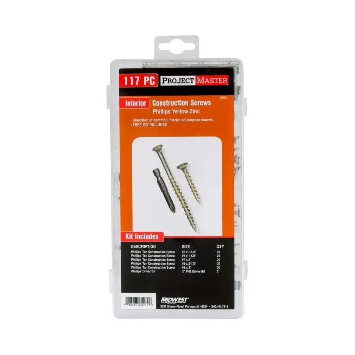 Midwest Fastener ProjectMaster Interior Construction Screws 117pc Kit