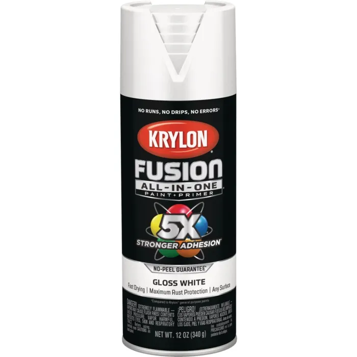 Krylon Fusion All-In-One Spray Paint & Primer (Gloss - White) 12 oz