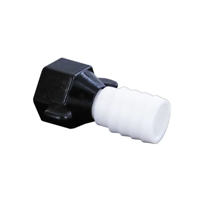 Shurflo 1/2 in x 5/8 in FNPT x Barb Poly Hex Swivel Straight Hose Fitting