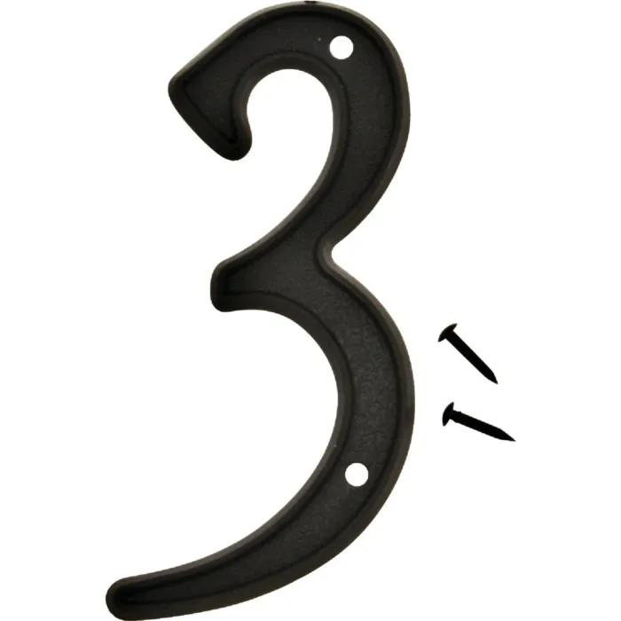 Hy-Ko 4 In. Black House Number Three