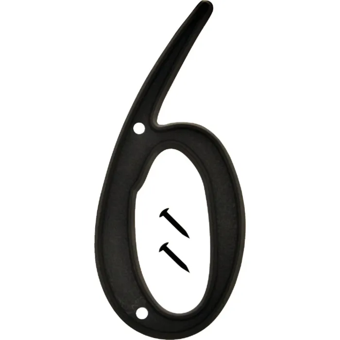 Hy-Ko 4 In. Black House Number Six