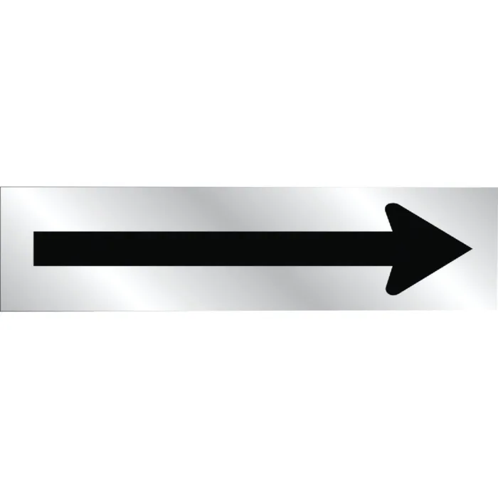 Hy-Ko 2x8 Brushed Aluminum Sign, Arrow Right
