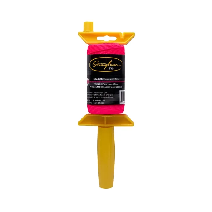 Stringliner Braided Fluorescent Pink Pro Mason's Line Reel 250 ft