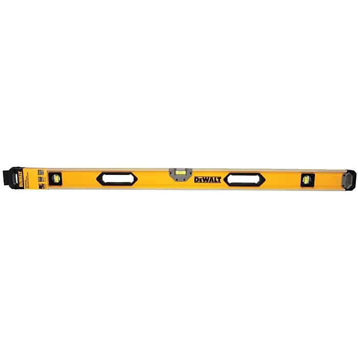 DEWALT DWHT43248 Box Beam Level, 48 in L, 3-Vial, 2-Hang Hole, Non-Magnetic, Aluminum