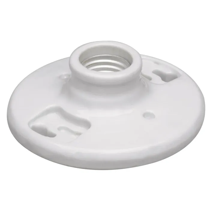 Pass & Seymour Porcelain Medium Base Lampholder 2-Terminal 250V, White