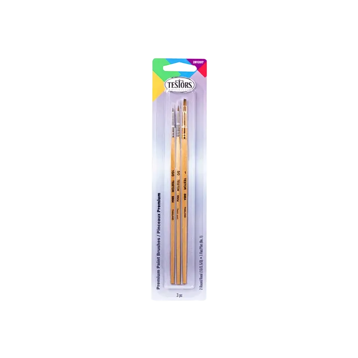 Rustoleum Testors Premium Brush Set (3pc)