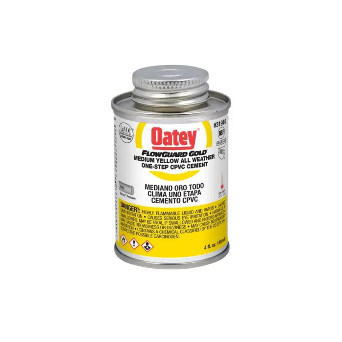 OATEY CPVC All Weather Flowguard Gold® 1-Step Cement (Yellow) 4 oz