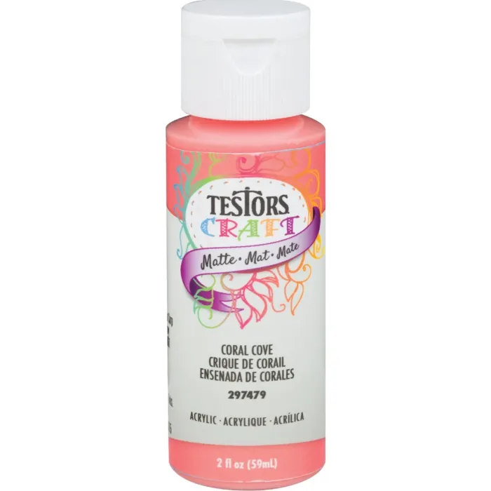 Rust-Oleum Testors 2 Oz. Acrylic Matte Craft Paint, Coral Cove