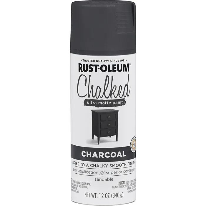 Rust-Oleum Chalked Spray Paint (Ultra Matte - Charcoal) 12 oz